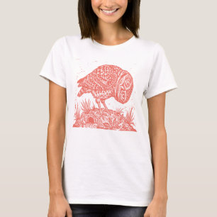 Linolschnitt Eule. T-Shirt