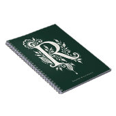 Linolschnitt-Notizbuch mit botanischem Monogramm B Notizblock (Rechte Seite)