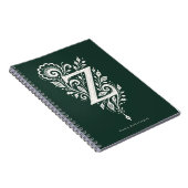 Linolschnitt-Notizbuch mit botanischem Monogramm B Notizblock (Rechte Seite)