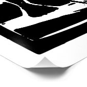 Linoschnitt aus schwarzem und weißem Roaring Lion Poster (Ecke)