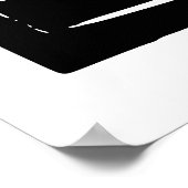 Linoschnitt aus schwarzem und weißem Roaring Lion Poster (Ecke)