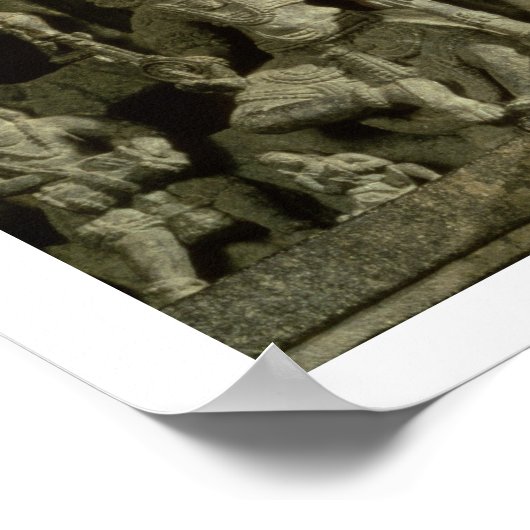 Lintel, das die Dreifaltigkeit darstellt: Siva, Br Poster (Ecke)