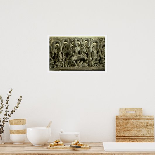 Lintel, das die Dreifaltigkeit darstellt: Siva, Br Poster (Küche)