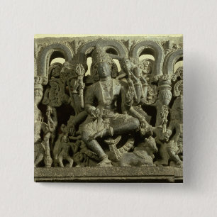 Lintel, der die Dreiheit darstellt: Siva, Brahma Button