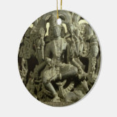 Lintel, der die Dreiheit darstellt: Siva, Brahma Keramikornament (Links)