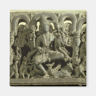 Lintel, der die Dreiheit darstellt: Siva, Brahma Magnet
