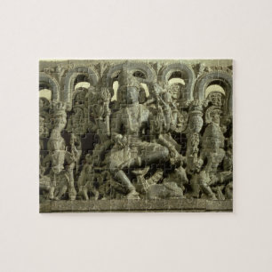 Lintel, der die Dreiheit darstellt: Siva, Brahma Puzzle