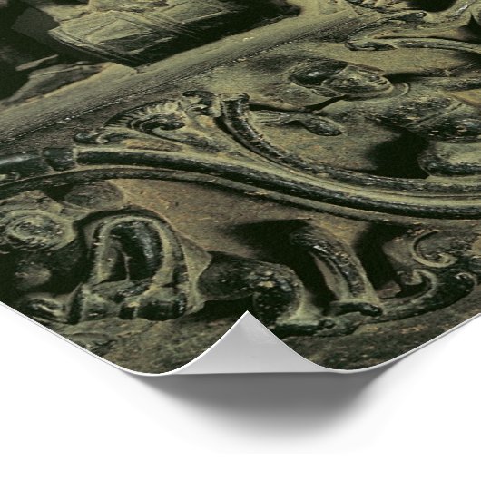 Lintel mit Shiva Nataraja, Kakatiya-Dynastie Poster (Ecke)