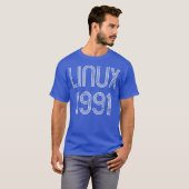 Linu 1991 für Freie Software Geeks Distessed T-Shirt (Vorne ganz)