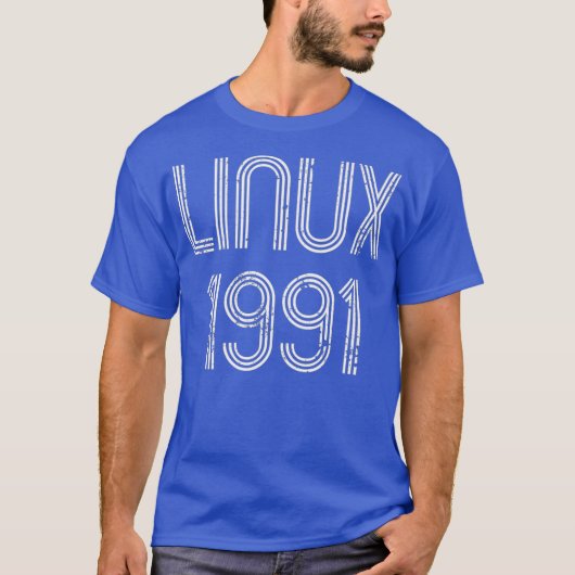 Linu 1991 für Freie Software Geeks Distessed T-Shirt (Vorderseite)