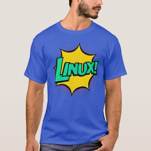 Linu IT Systems Engineer Geek Nerd Retro Comic T-Shirt (Vorderseite)