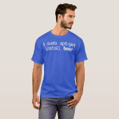 Linu Sudo AptGet Beer Funny Linu Spaß T-Shirt (Vorne ganz)