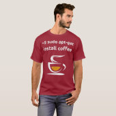 Linu Sudo AptGet Install Coffee Geek Nerd Geschenk T-Shirt (Vorne ganz)