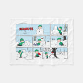 Linus baut einen Schneemann Fleecedecke (Vorderseite (Horizontal))