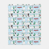 Linus baut einen Schneemann Fleecedecke (Vorderseite)