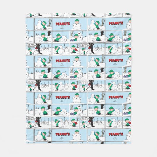 Linus baut einen Schneemann Fleecedecke (Vorderseite)