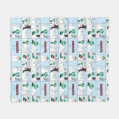 Linus baut einen Schneemann Fleecedecke (Vorderseite (Horizontal))