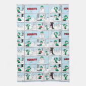 Linus baut einen Schneemann Geschirrtuch (Vertikal)