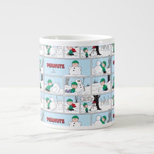 Linus baut einen Schneemann Jumbo-Tasse (Vorderseite)