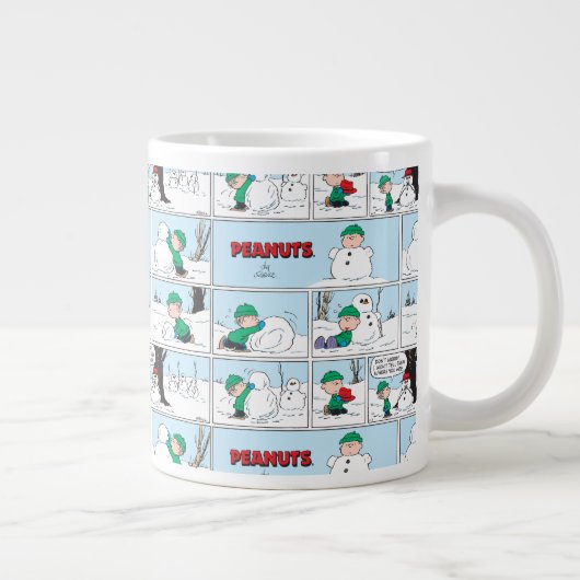 Linus baut einen Schneemann Jumbo-Tasse (Rechts)