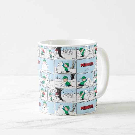 Linus baut einen Schneemann Kaffeetasse (VorderseiteRechts)