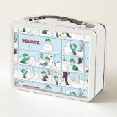 Linus baut einen Schneemann Metall Brotdose (Rückseite)