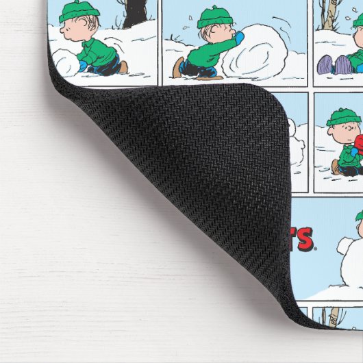 Linus baut einen Schneemann Mousepad (Ecke)