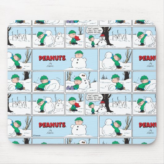 Linus baut einen Schneemann Mousepad (Vorne)