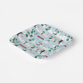 Linus baut einen Schneemann Pappteller (Gewinkelt)