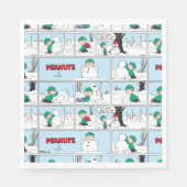 Linus baut einen Schneemann Serviette (Vorderseite)