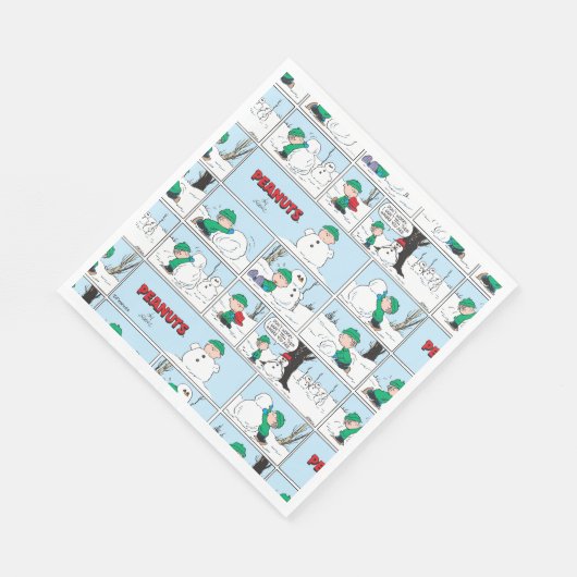 Linus baut einen Schneemann Serviette (Ecke)