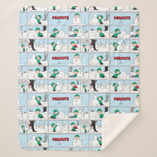 Linus baut einen Schneemann Sherpadecke (Vorderseite)