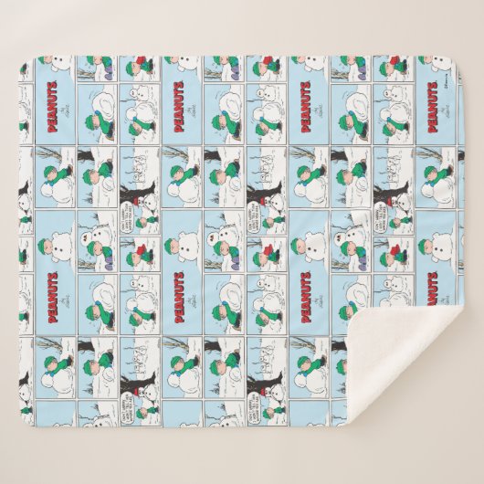 Linus baut einen Schneemann Sherpadecke (Vorderseite (Horizontal))