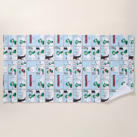 Linus baut einen Schneemann Strandtuch (Vorderseite)