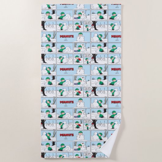 Linus baut einen Schneemann Strandtuch (Vorderseite)