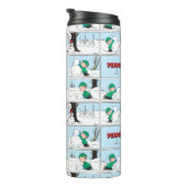 Linus baut einen Schneemann Thermosbecher (Nach rechts gedreht)