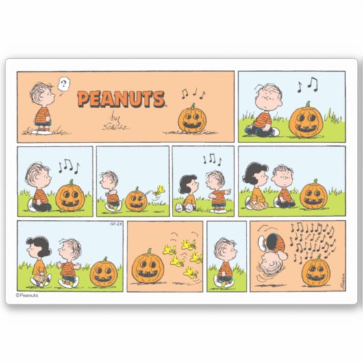 Linus & Lucy | Gesang Jack-O-Lantern Aufkleber (Vorderseite)