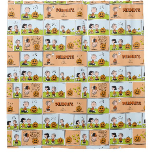 Linus & Lucy | Gesang Jack-O-Lantern Duschvorhang (Vorderseite)