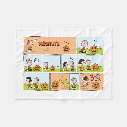 Linus & Lucy | Gesang Jack-O-Lantern Fleecedecke (Vorderseite (Horizontal))