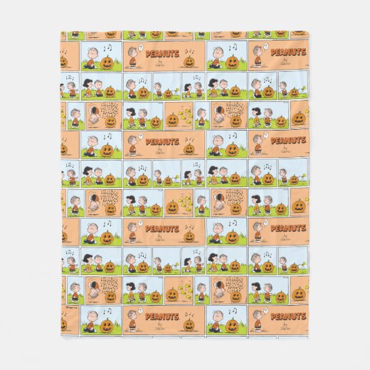 Linus & Lucy | Gesang Jack-O-Lantern Fleecedecke (Vorderseite)