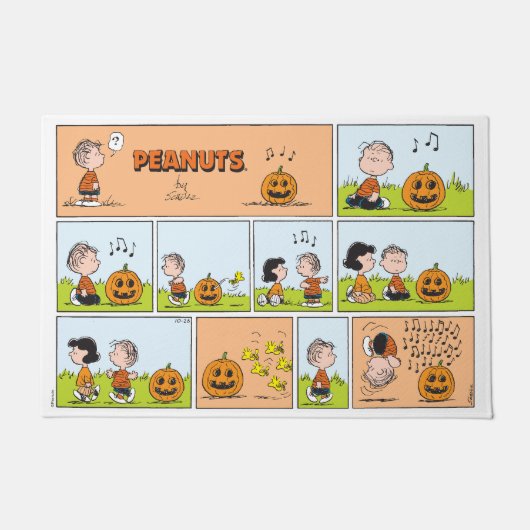 Linus & Lucy | Gesang Jack-O-Lantern Fußmatte (Vorderseite)
