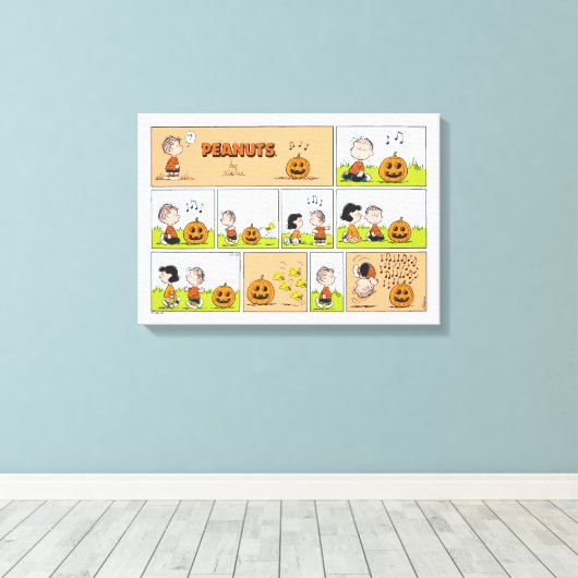 Linus & Lucy | Gesang Jack-O-Lantern Leinwanddruck (Insitu (Holzboden))