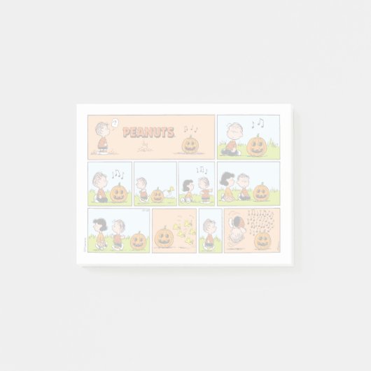 Linus & Lucy | Gesang Jack-O-Lantern Post-it Klebezettel (Vorderseite)