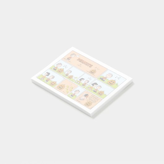 Linus & Lucy | Gesang Jack-O-Lantern Post-it Klebezettel (angewinkelt)