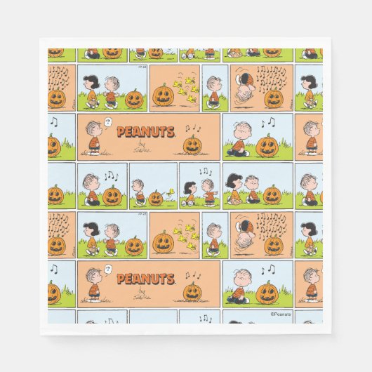 Linus & Lucy | Gesang Jack-O-Lantern Serviette (Vorderseite)