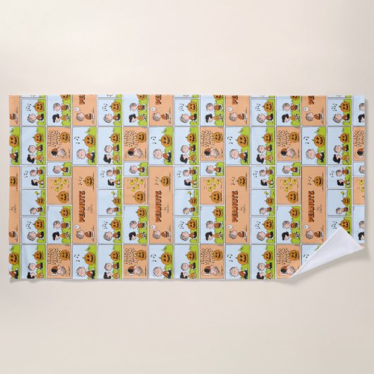 Linus & Lucy | Gesang Jack-O-Lantern Strandtuch (Vorderseite)