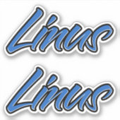 Linus Name blue Aufkleber Sticker Stickerset (Vorderseite)