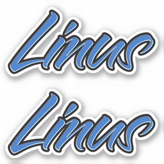 Linus Name blue Aufkleber Sticker Stickerset (Vorderseite)