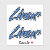 Linus Name blue Aufkleber Sticker Stickerset (Blatt)