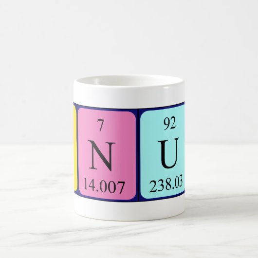 Linus Namen-Tasse periodischer Tabelle Kaffeetasse (Mittel)